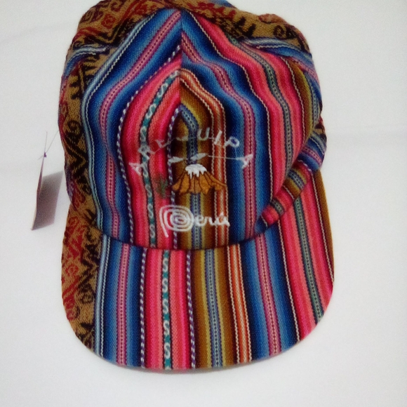 Peruvian Multicolor Striped Men's Hat - Picture 3 of 14